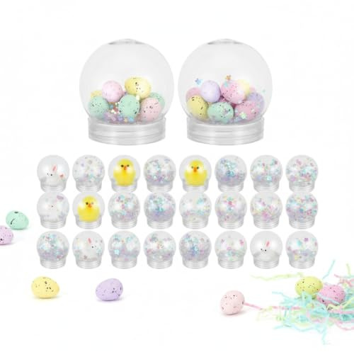 Angoily 20 PièCes Boule à Neige Vide 6cm 150ml Boule a Neige Personnalisable, Bricolage Globe d'eau en Plastique Vide pour La DéCoration D'Artisanat De NoëL