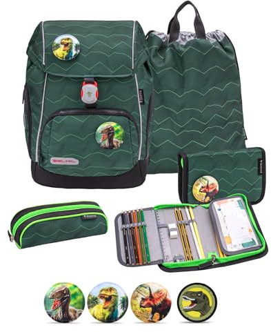 Belmil Premium Comfy Plus ergonomisches Schulranzen Set 5 - teilig, für kleine Kinder/Erstklässler - STAEDTLER, Brustgurt, Hüftgurt, Magnetverschluss (405-73/P/S) (Twist of Lime 2)