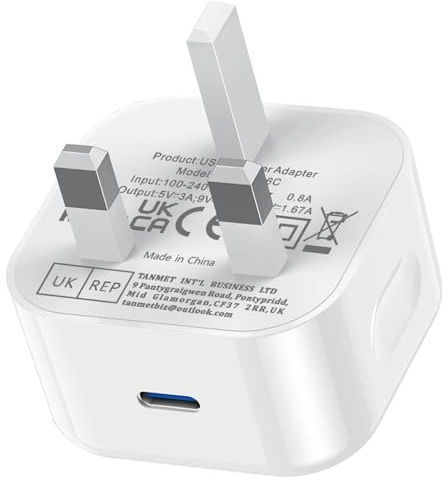 UGKENT USB C Plug for iPhone 17 16 Charger,New i 15 Type C Fast Charging Plug Adaptor UK 25W USBC Port Super Quick Charge Compatible with i Phone 17 Pro Max Air 16e 16 Plus 16 Pro Max 15 14 13 12 11