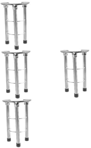 Mobestech 4 Pièces Support de Lavabo Sous Plan Acier Inoxydable Support Robuste pour Évier de Cuisine Installation Facile Perçage Ajustable pour Cuisine et Salle de Bain