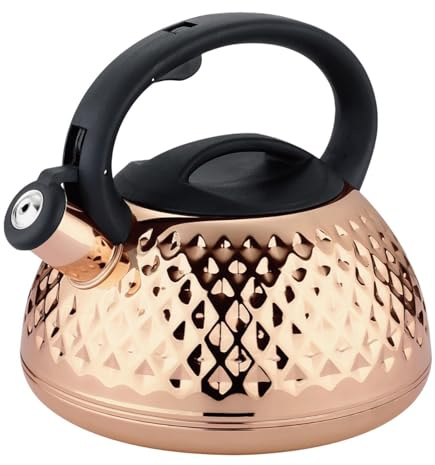 Théière en acier inoxydable - Bouilloire sifflante, cuisinière à ébullition | Poêle à sifflet haut, poignée ergonomique résistante à la chaleur avec cuisinière électrique en céramique - Utilisation