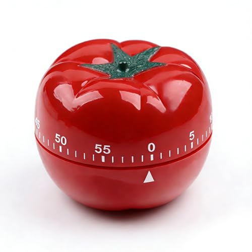 Kitchen Timers for Cooking in Charming Tomato Shape - No Battery Needed Mechanical Egg Timer with Loud Ring, 60-Minute Manual Wind Up Timer