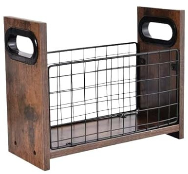 Soporte y estante de revistas de madera, soporte de periódicos de madera y portarevistas moderno, organizador de revistas - Caja de periódicos para libros, periódicos, archivos - Organizador de