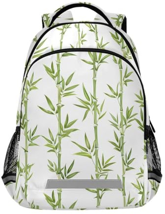 Mnsruu Green Leaves - Mochila escolar para niños y niñas, para escuela secundaria, primaria, mochila escolar