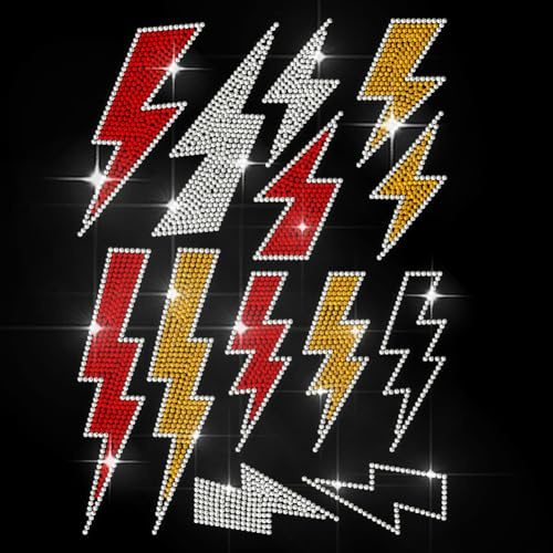 MAYJOYDIY Lightning Rhinestone Iron on Decal Hotfix Transfer Sticker