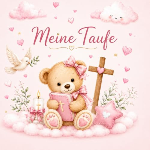Meine Taufe Bärchen rosa