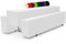 Beautissu gepolsterte Bierbank Husse & Biertisch Husse Komplettset – 5 TLG. Hussen Set 50 cm breite Festzeltgarnitur mit Sitzpolster in Weiß - Comfort M