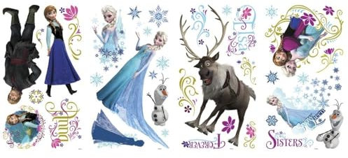 Roommates 23610 - Eiskönigin (Frozen) Wandtattoos/Sticker, geblistert, 4 Blätter, 36 Elemente