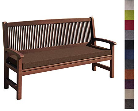 sunnypillow Cuscino per Panca da Giardino 150 x 60 x 5cm - Spessore 5 cm - Rivestimento Rimovibile, Resistente e Ideale per Uso Esterno in Giardino, Terrazza, Balcone - Marrone