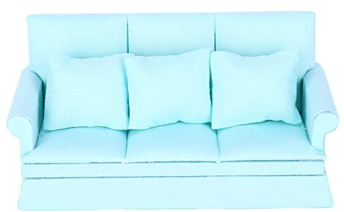 Haokaini Mini Puppenhaus Sofa Maßstab 1:12 Puppen Haus Sessel Möbel Sofa Couch mit 3 Abnehmbaren Kissen Fit für Barbie Puppen Haus Mädchen Geburtstagsgeschenk