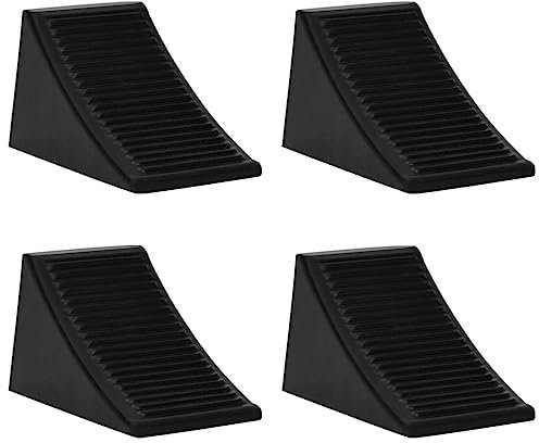 vidaXL 4X Unterlegkeil Unterlegkeile Bremskeile Anhängerkeile Anhänger Keile Hemmschuhe Radkeile Bremskeil Sicherheitskeil 16x9x9cm Gummi