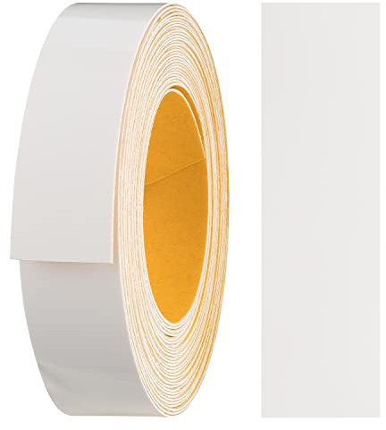 haggiy Melaminkanten-Band selbstklebend 18mm x 5m I Kantenband I Möbelkantenband I Sicherer Halt ohne Bügeln I Kantenumleimer I Furnier für Regalbretter/Holzplatten (Weiß-glanz)