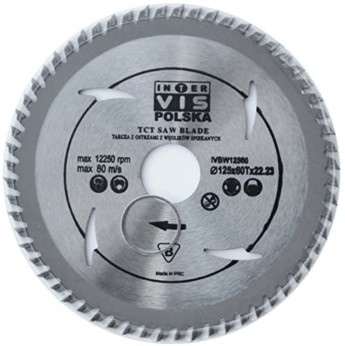 Lama Eisenwolf 125x22,23 mm, lama circolare per legno con 40 denti TCT inclinati, rivestimento antiaderente in PTFE e tagli laser per la riduzione del rumore