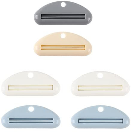 6 PCS Toothpaste Squeezer Plastic Toothpaste Clips Convenient Tube Squeezer Cosmetic Cream Tube Squeezer for Toothpaste Hand Cream Cosmetics