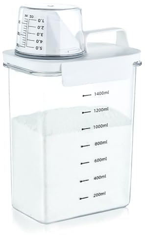 Washing Powder Storage, Laundry Powder Storage, Laundry Detergent Dispenser, Laundry Room Organization Detergent, Detergent Container for Fabric Softener, Scent Booster, Laundry Powder, 1800ml