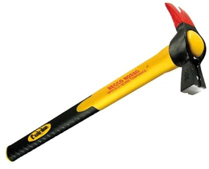 La zappa Martello becco rosso per carpentiere con calamita e manico in fibra di vetro (300 gr/450 mm)