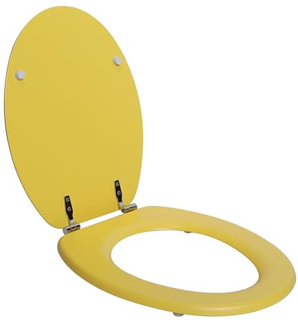 SENSEA - Toilettendeckel POP - Oval - Max 150 kg - MDF FSC - Gelb - Toilettendeckel - Klodeckel - WC Sitz - Klobrille