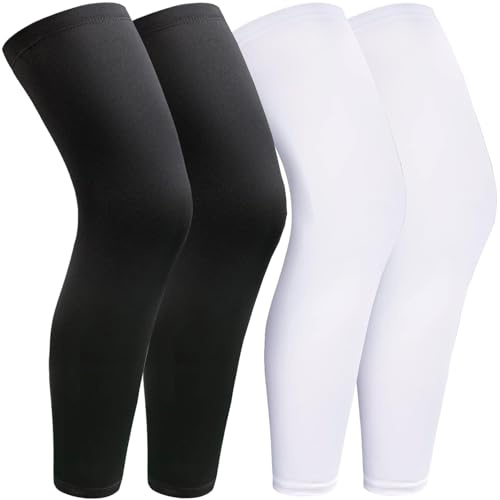 smilixin 2 Pairs Leg Sleeves,Full Leg Compression Sleeve for Men Women,Long Knee Sleeve with Anti-slip Silicone Strips (XL)