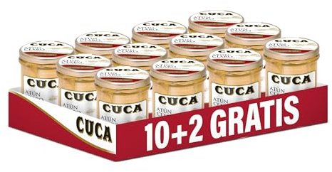 Cuca Atún claro en aceite de oliva virgen extra, 1 pack de 12 tarros de 180g