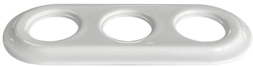 Brightium Marco empotrable 3 Elementos, Porcelana Blanca, diseño F-Bright, Ideal para instalaciones eléctricas y Decorativas en hogares y oficinas.