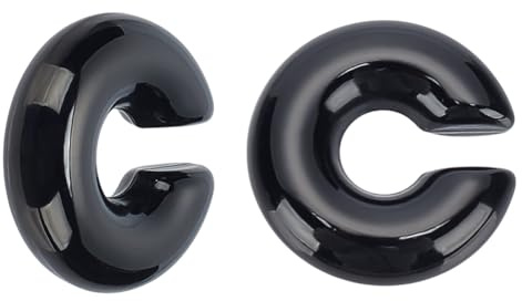WADORN Orecchini A Polsino Spesso, Orecchini A Cerchio In Acciaio Inossidabile con Cartilagine Scintillante, Orecchini A Clip per Cartilagine Non Forati, Orecchini A Forma di C Non Forati, Regalo Nero