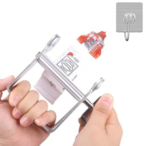 Dpptgh Metal Tube Squeezer, Funny Toothpaste Squeezer Clip, Stainless Steel Manual Tube Wringer Tool, Multifunctional Tooth Paste Ringer Key Dispenser for Hair Color Dye, Paint Tubes(1pcs)
