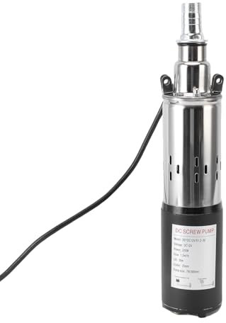 Fabater Bomba Sumergible de Pozo Profundo, DC 317GPH 98.4ft Lift Bombas de Agua con Alimentación Eléctrica con una Bomba de Tornillo de Salida de 3/4 Pulgadas y Cable de 23 Pies