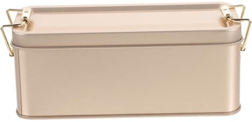 TOPPERFUN Creative Cookie Tin with Lid Versatile Candy Box for Christmas Parties Home Use Storage for Biscuits Chocolates Treats Rose Gold Finish