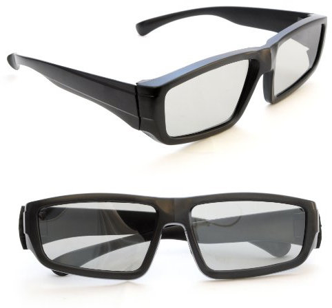Ganzoo 2er Set 3D-Brille für Passive 3D TVs (Nicht FÜR AKTIVE GERÄTE GEEIGNET), PC-Spiele oder Kino RealD, Passivbrille (zirkular polarisiert) Farbe: schwarz - Marke