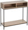 LOLAhome | Mueble Recibidor | Consola Auxiliar| Mesa Estrecha y Alta para Entrada Salón Habitación o Cocina Madera y Metal | 75x80x30 cm Natural y Negro