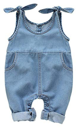 Verve Jelly 6-12 Meses Bebé NiñA Ropa Vaquero Tela Vaquera Sin Pies Mono Mameluco Traje