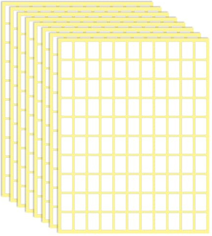 Sliverdew Parti av 3300 självhäftande vita etiketter, små 1,27 x 1,91 cm, avlägsnbara för skola, kontor, kök, 110 etiketter per ark, papper, rektangulärt, 3 300 stycken