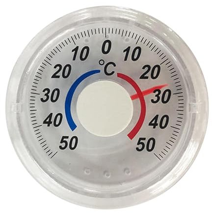 Termógrafo analógico de ventana para uso en exteriores e interiores - Termómetro adhesivo transparente | Termógrafo con escala de dos colores con mayor precisión para dormitorios, salas de estar y coc