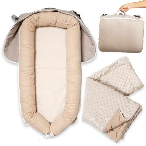 Nido Bebe Recien Nacido Plegable, Impermeable y Fácil de Llevar con Manta Reversible | Ideal como Moises para Bebé | Reductor Cuna | Ninho para Bebe
