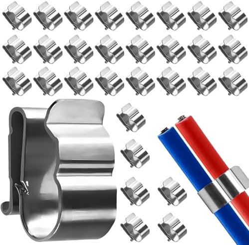 30 Pcs Clips Cable En Acier Inoxydable,Clips De Fixation Pour Câble,Fixation Cable Electrique Solaires Photovoltaïques,Convient Aux Panneaux Solaires Photovoltaïques