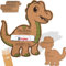 KKSJK Einladungskarten Kindergeburtstag, 15pcs Einladung Geburtstag Kraftpapier mit Buntstifte, Einhorn/Dino Geburtstagseinladungen Kinder Bastelset, Partyeinladungen für Jungen Mädchen (Dinosaurier)
