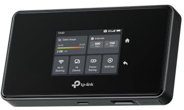 TP-Link M8550 Saponetta WiFi 5G, Router 5G, WiFi 6E AXE3600Mbps Tri-Band, DL 3400Mbps/UL 900Mbps, Batteria da 4700mAh, Porta WAN/LAN Gigabit, Touchscreen, Supporta fino a 32 Dispositivi, VPN Wireguard