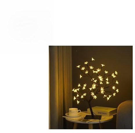 Stylebest Lámpara de árboles de Bonsai LED, Luz Nocturna de Mesa USB para Decoración de la Habitación de Navidad, con Diseño Artístico Moderno para el de Bodas de Fiesta (Black 48 Lights)