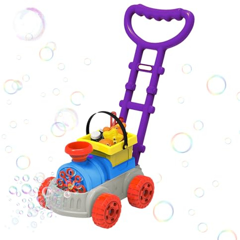 Bawiaueu Bubble Blower Lawn Mower,Automatic Push Electric Blowing Toy | Bubble Mower for Kids,for Boys Girls Bath Shower Backyard Outdoor Christmas Birthday Easter Party
