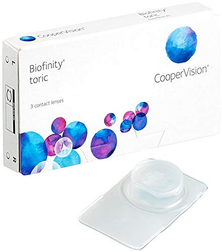 Biofinity Toric Lentes de contacto tóricas mensuales, R 8.7, D 14.5, 2.5 dioptría, cilindro -1.25, eje 10-3 lentillas