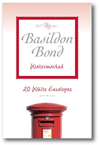 Basildon Bond Luxury Peel and Seal Envelopes 20 Pack for Duke Writing Pad - White, Size 95 x 143mm