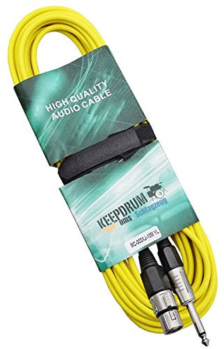 keepdrum MC003XJ 10m Mikrofonkabel Gelb Klinke 6,3mm - XLR Female