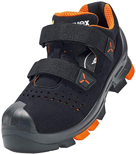Uvex 2 arbetsskor – säkerhetssandaler S1 P SRC ESD – orange-svart, storlek: 35