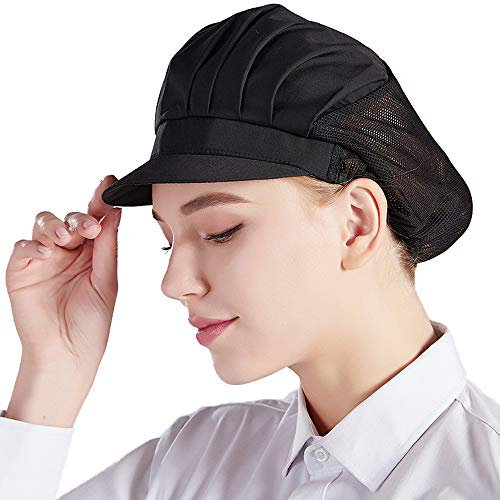 Nanxson Unisex 3 stycken kockmössor elastisk matlagning hatt mesh andas dammhatt arbetshatt industri verkstad hatt hatt CF9033, svart, one size