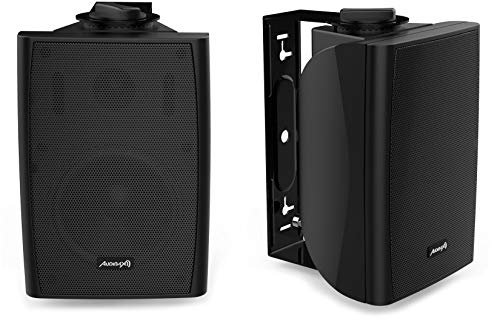 Audibax Elipse 6 Nero - Diffusori Passivi da Scaffale HiFi - Coppia di Altoparlanti Stereo a 2 Vie - potenza Continua di 40W - Montaggio a Parete Incluso - Altoparlanti con Woofer da 6,5