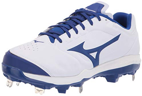 Mizuno Women's Cleat Softball Shoe, White/Royal, 3.5 UK