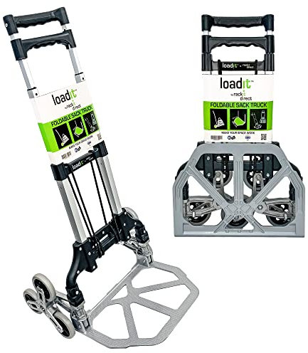 LoadIt Heavy Duty Stair Climbing Sack Truck - 6-Wheel 70kg Folding Hand Trolley for Moving Furniture, Appliances and Deliveries