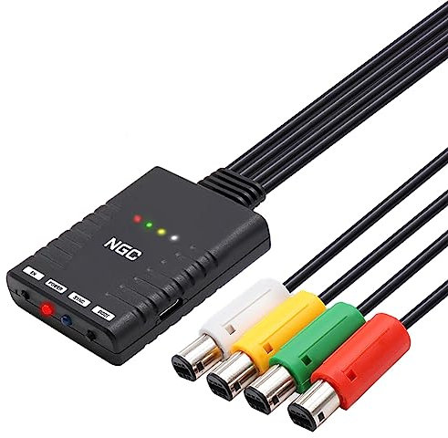 Jerilla NGC Drahtloser Bluetooth-Controller-Adapter für GameCube Konsole, Konverter Unterstützt 4 Controller Kompatibel mit Xbox One S/Switch Joy-Con/Wii/PS3/PS5 Controllern
