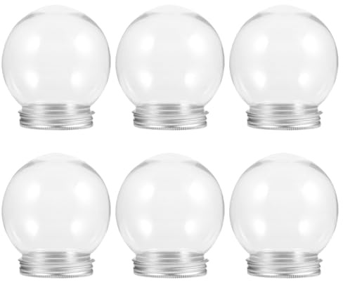 TOPBATHY 6 Pezzi Bottiglia Trasparente Globo a Forma di Sfera Vaso Trasparente Riempimento Artigianato Globo Acqua Plastica Trasparente Palla Da Neve Fai Da Te