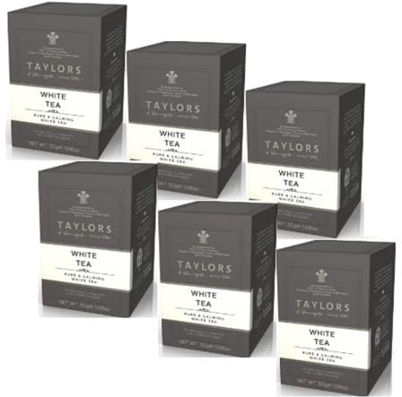 Taylors® | Tè Bianco Puro Calmante | Tè Bianco Rilassante - Totale 6 x 20 Filtri di Tè (180 Gr) | Tè Bianco Cinese in Filtri
